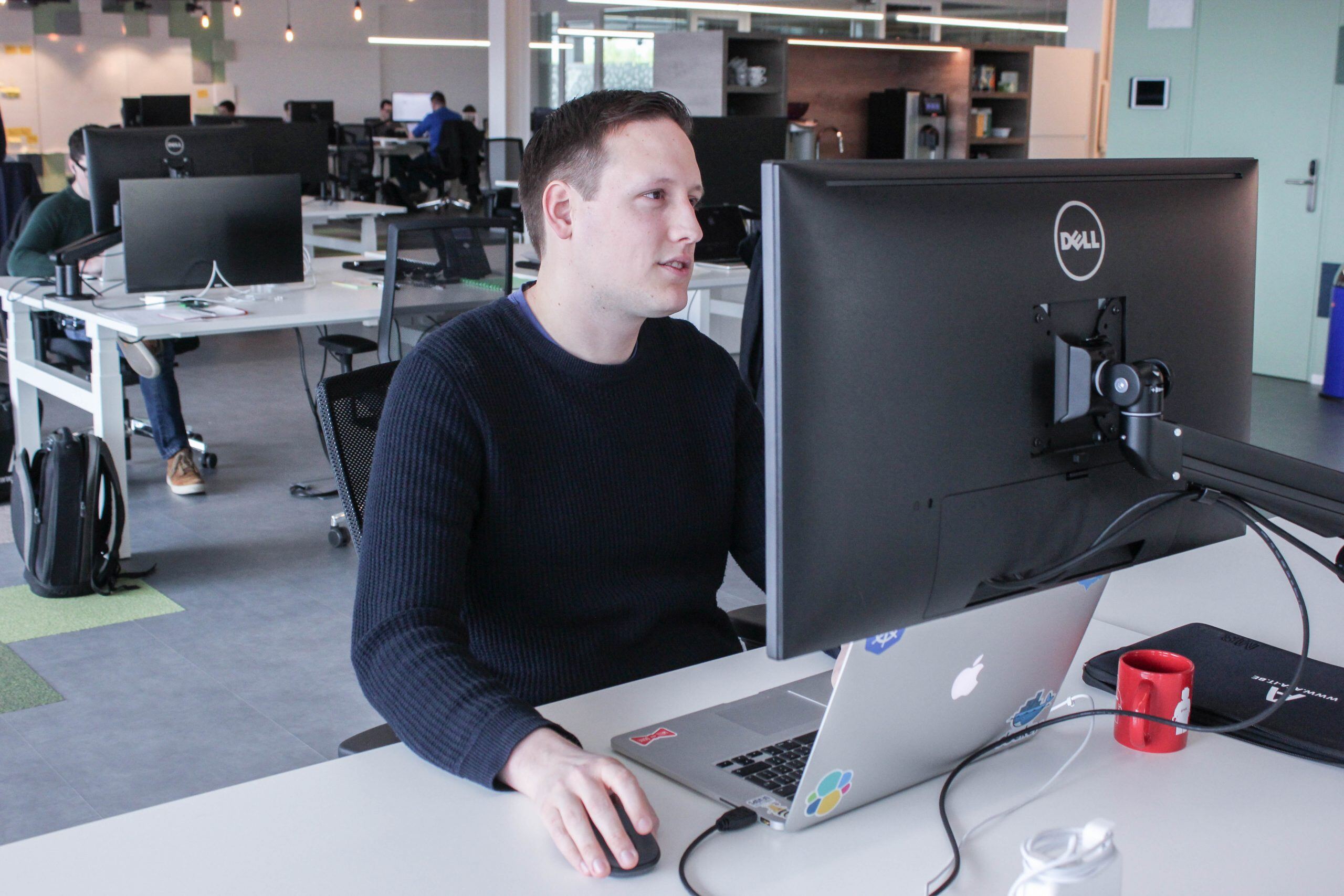 Bregt Coenen working on computer