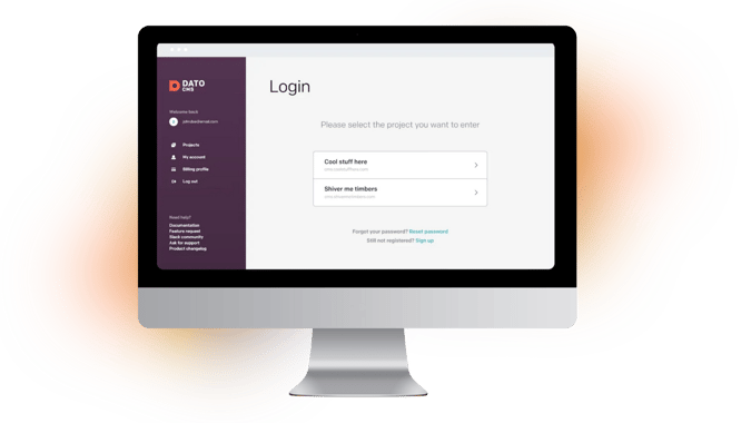 Datocms login screen Datocms login screen