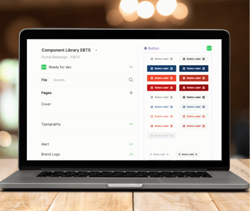 EBTS customer portal laptop mockup