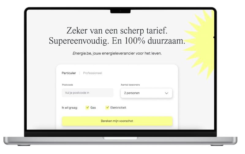 Energie.be laptop mockup