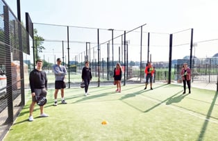 MarCom team of ACA playing padel