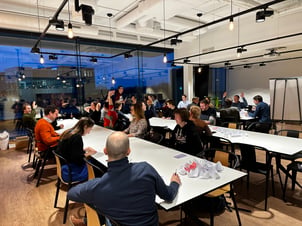 the team during a brainstorm session