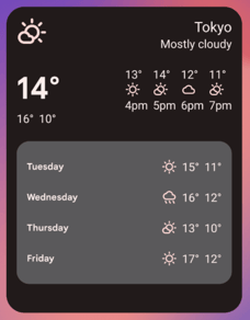 homescreen widget weather
