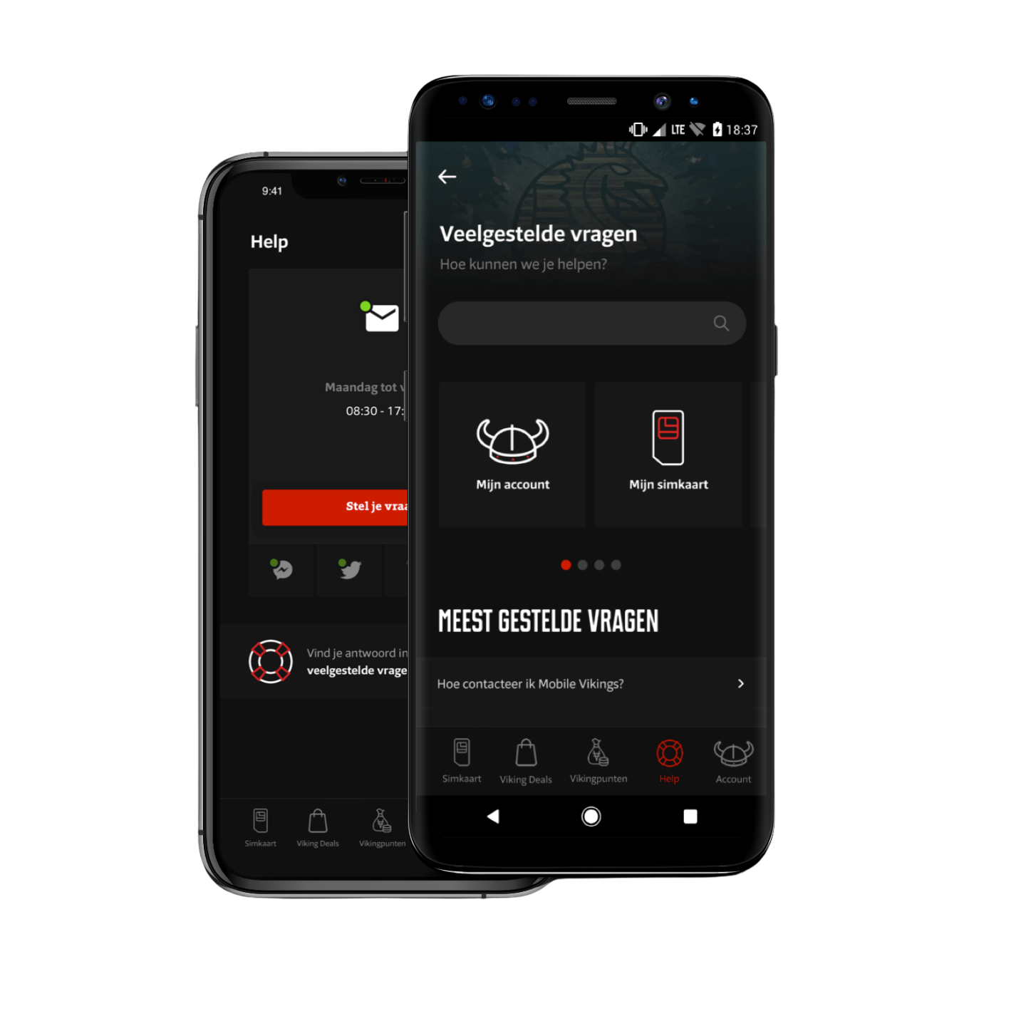 Mobile Vikings mobile app mockup