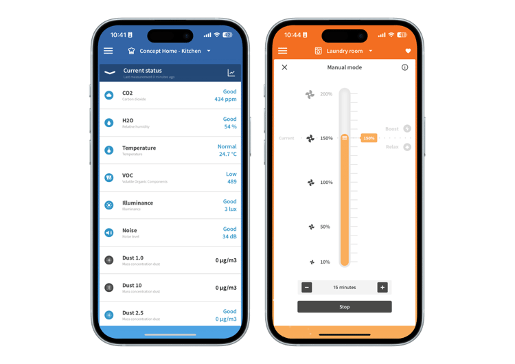 A mobile phone mockup showing smart home app