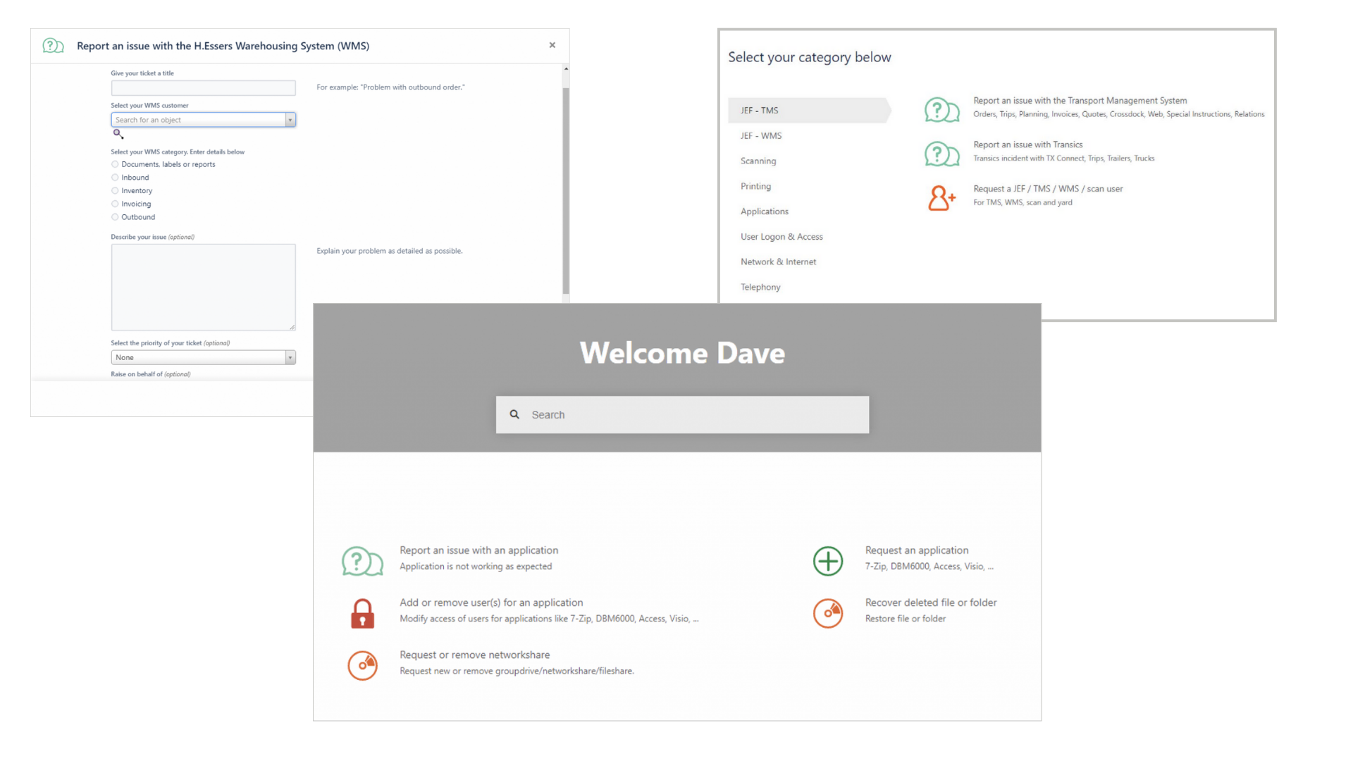 Visuals van de ITSM-servicedesk voor essers
