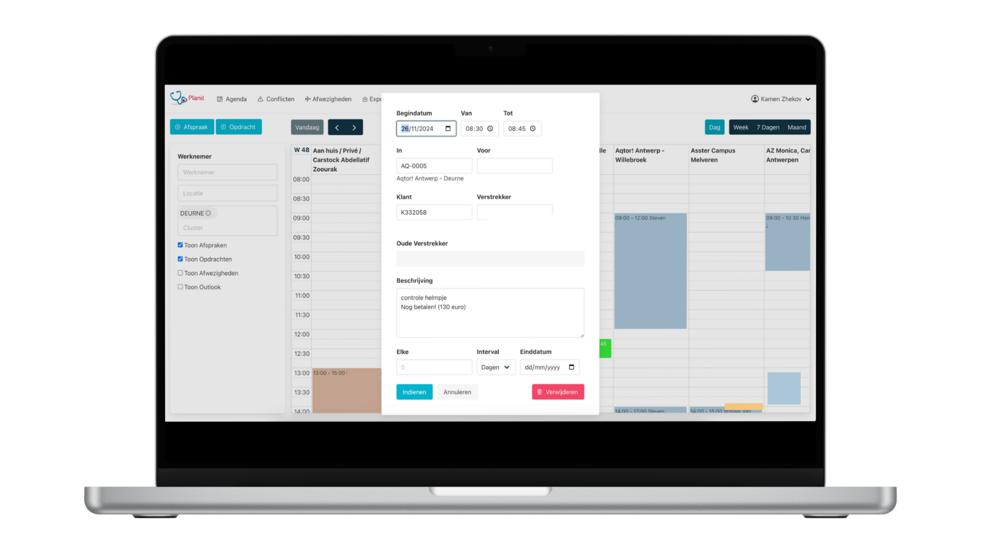 aqtor afspraak inboeken