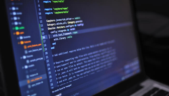 a screen showing code