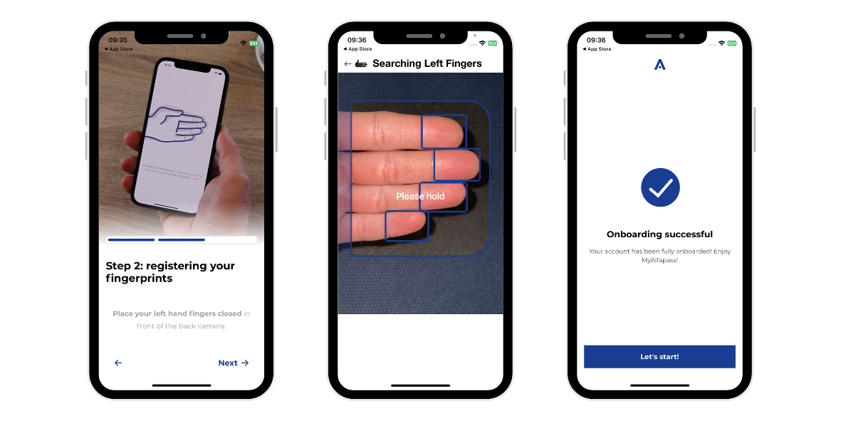 Mobile app scanning fingerprints