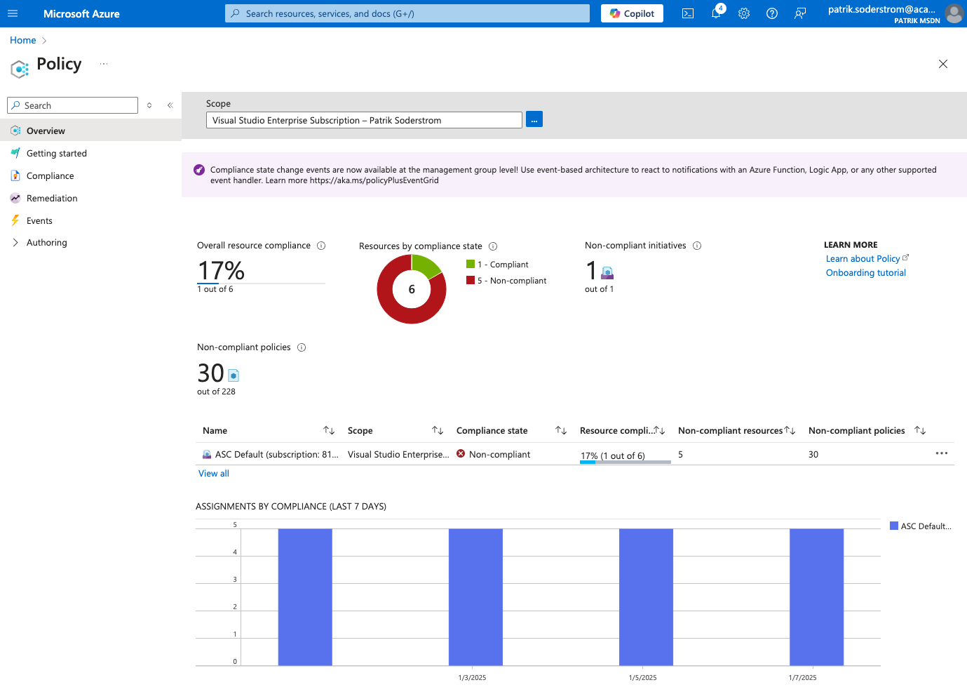 azure policy interface