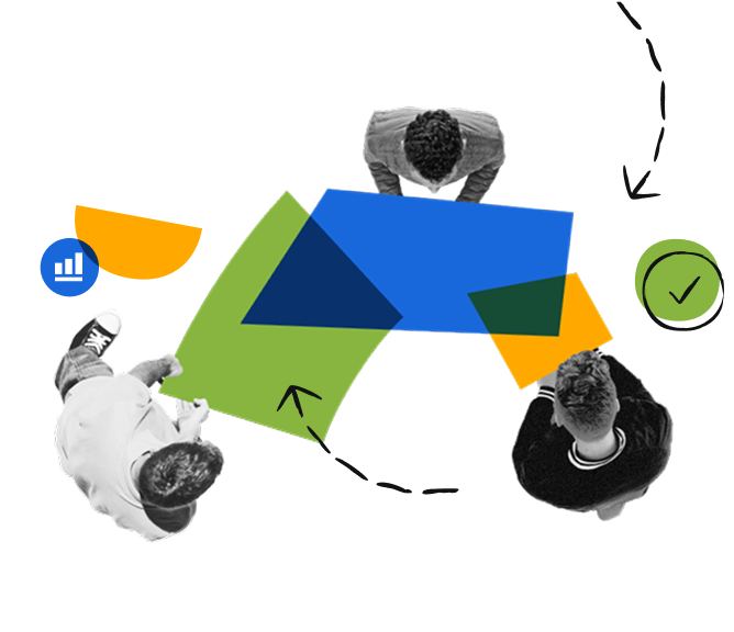 atlassian visual, mensen die samenwerken