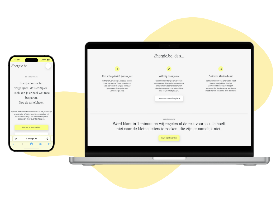 new look desktop and mobile energie.be